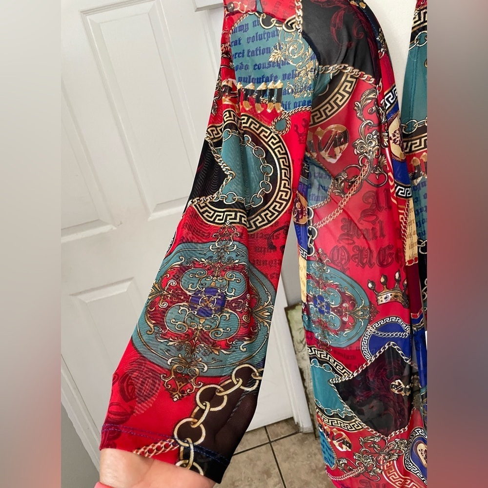 RETRO NYC Multicolor Patterned Garment Size M - Picture 2 of 9